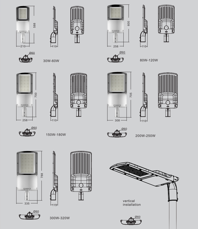 100w led street light head