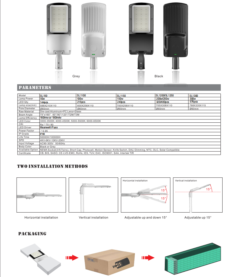 50w led street light head